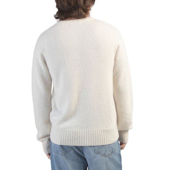 BUCK MASON Snow Alpaca Blend Shaggy Saddle Crew Neck Sweater - Picture 2 of 2